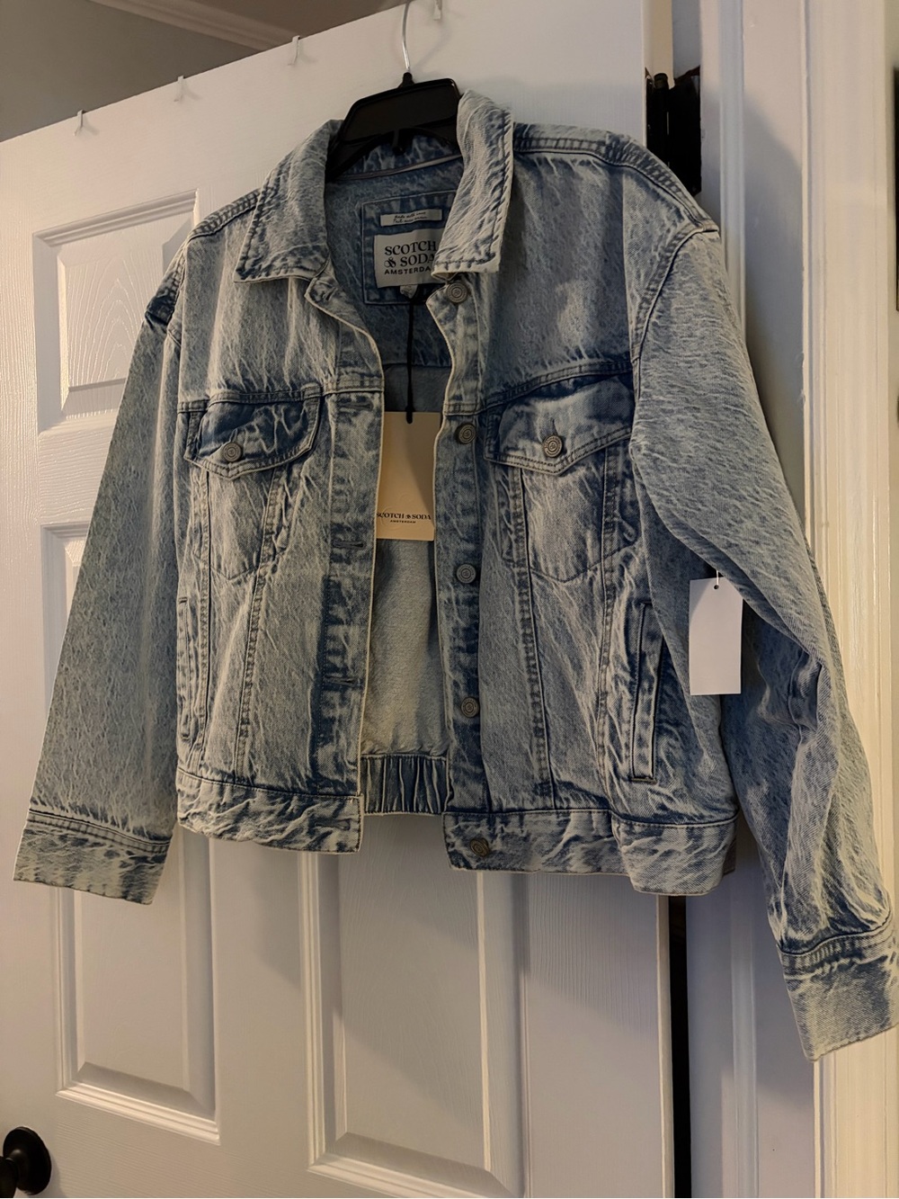 Scotch & Soda Washed Light Blue Denim Trucker Jacket